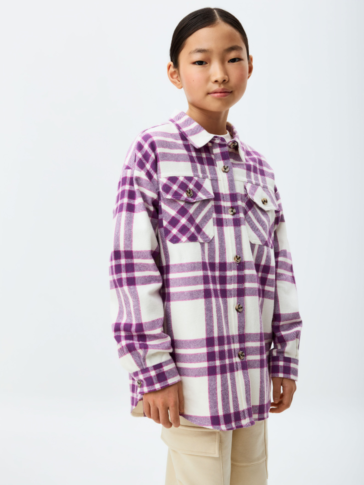 Фланелевая рубашка в клетку для девочек marmar copenhagen рубашка в клетку totoro llama check