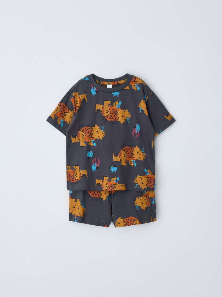 Комплект из футболки и шорт для мальчиков комплект трикотажный комбинезон чепчик хлопковый