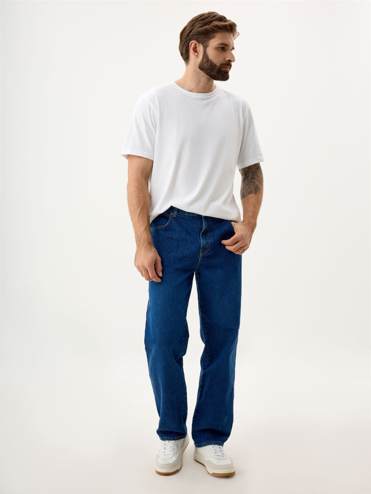 Джинсы LOOSE FIT со средней посадкой рваные джинсы loose fit с принтом для мальчиков