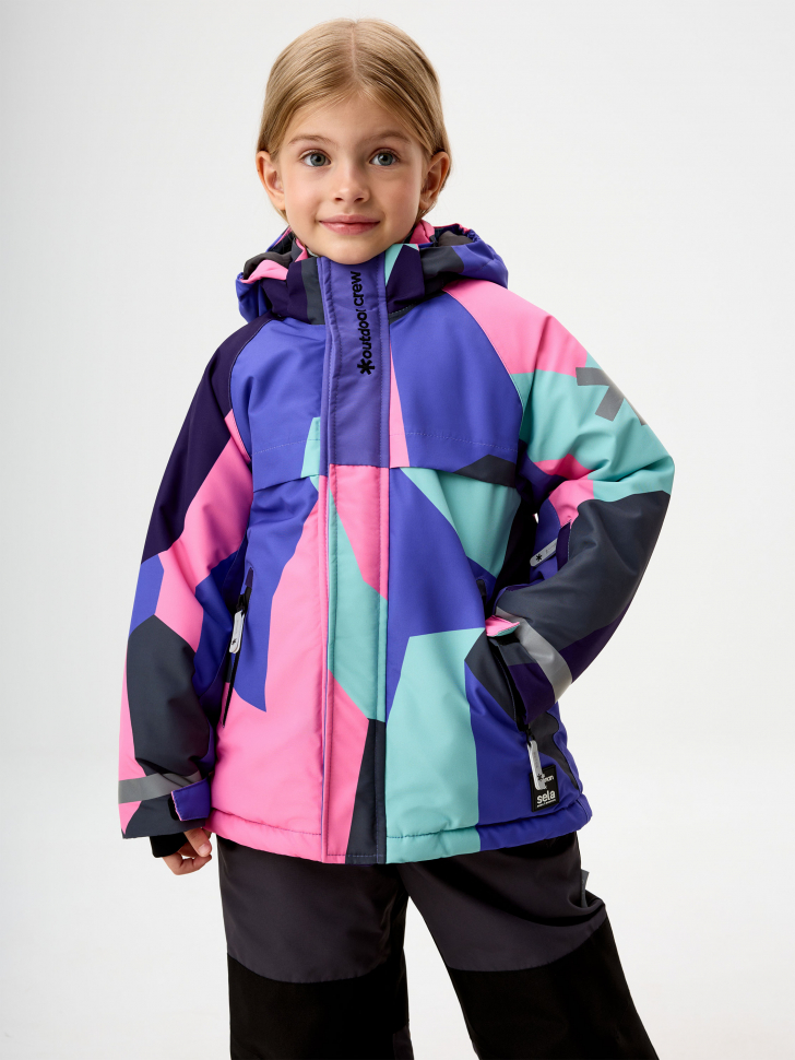 Горнолыжная куртка из коллекции sela х I’m Siberian для девочек горнолыжная куртка из технологичной мембраны с лямками для девочек