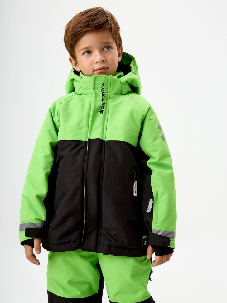 Горнолыжная куртка из коллекции sela х I’m Siberian для мальчиков горнолыжная куртка из технологичной мембраны с лямками для девочек