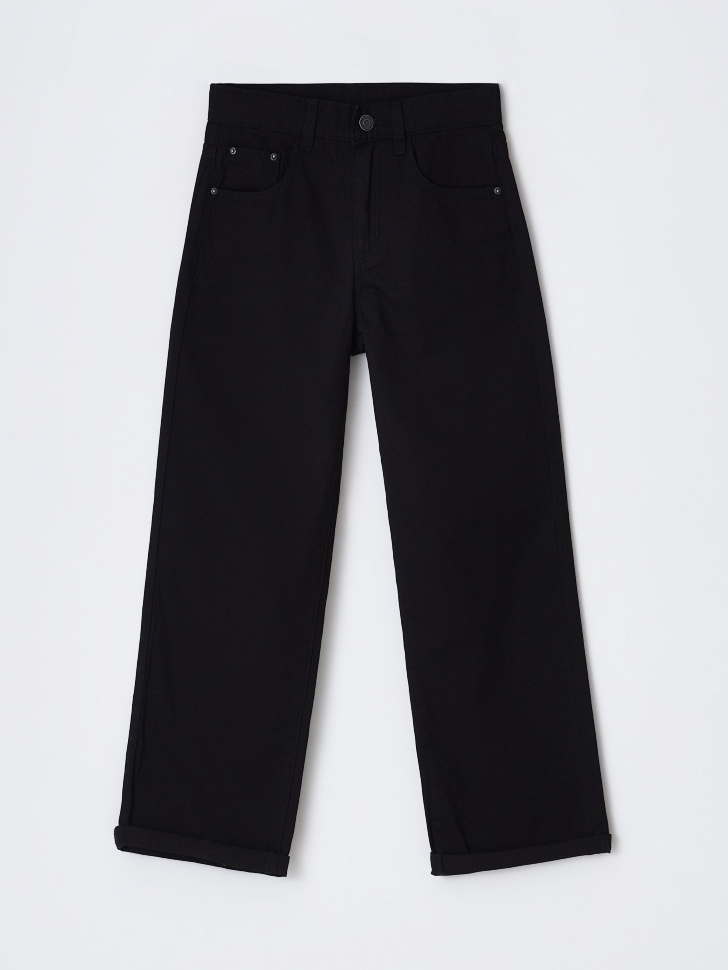 Черные широкие брюки для мальчиков черные широкие брюки с цепочкой для мальчиков