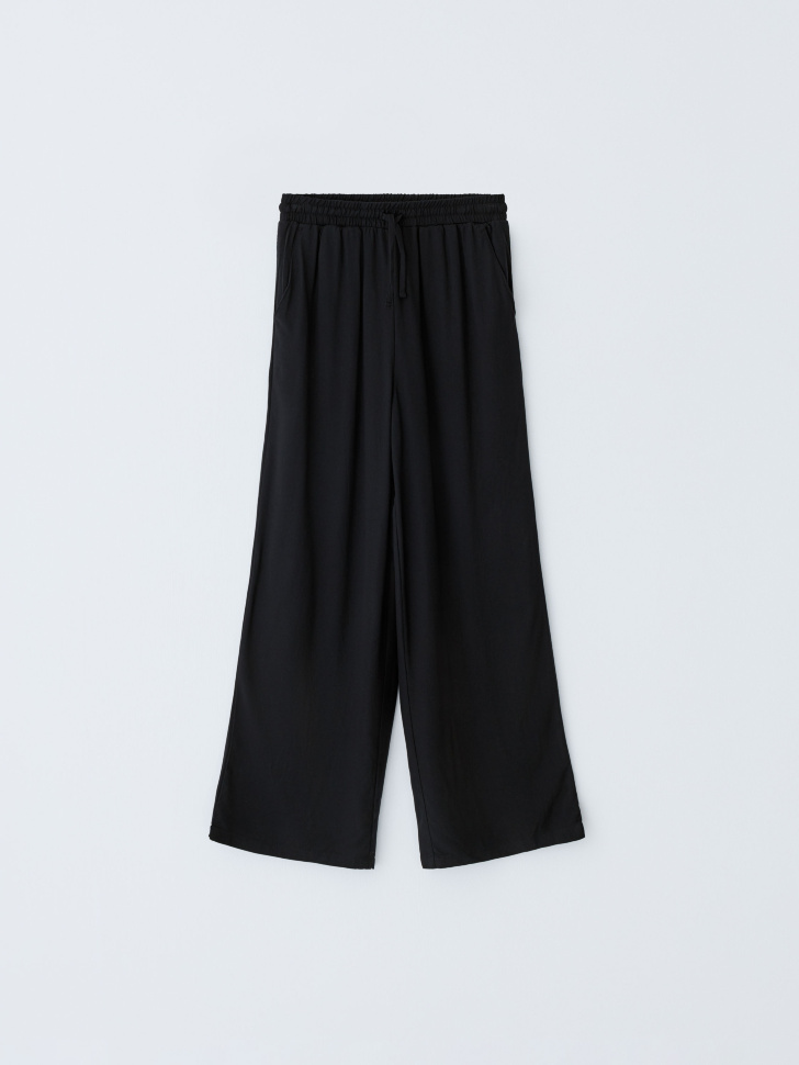 Широкие брюки для девочек черные широкие брюки с цепочкой для мальчиков
