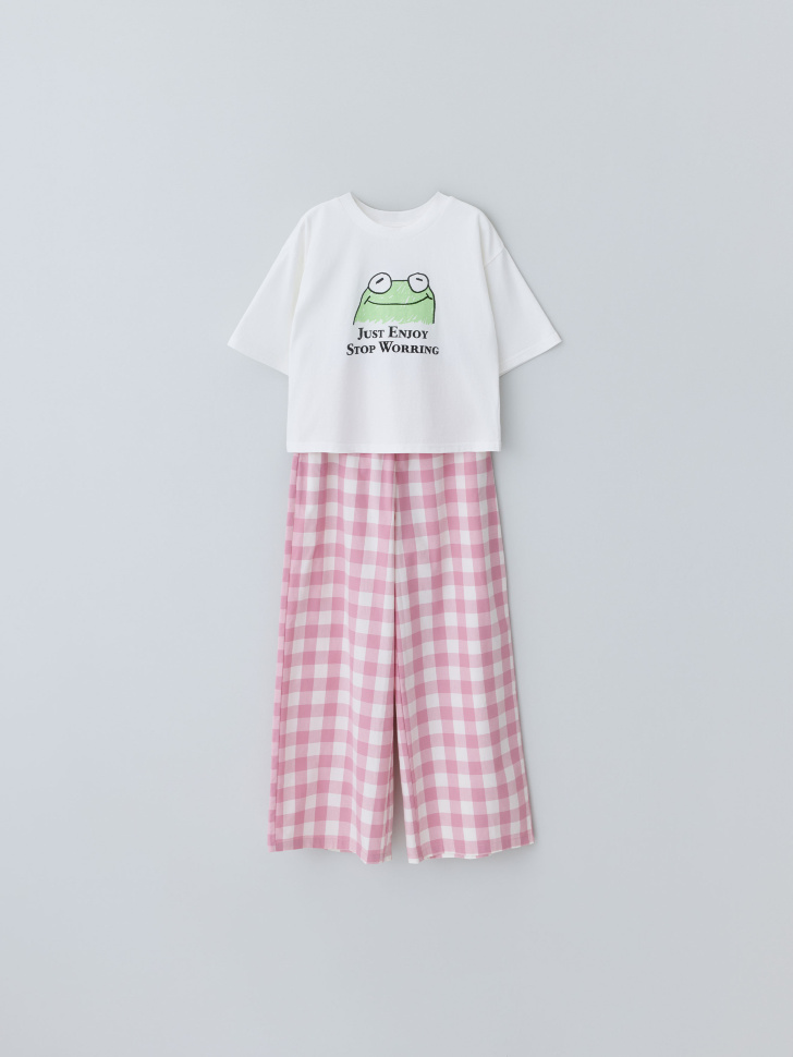 Пижама с брюками в клетку для девочек платье с длинными рукавами в клетку виши для девочек