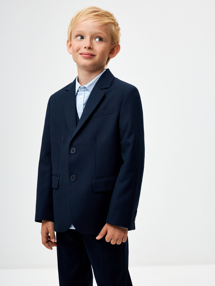 Школьный пиджак для мальчиков пиджак двубортный на пуговицах с лацканами синий button blue teens line 164 84 69 xs