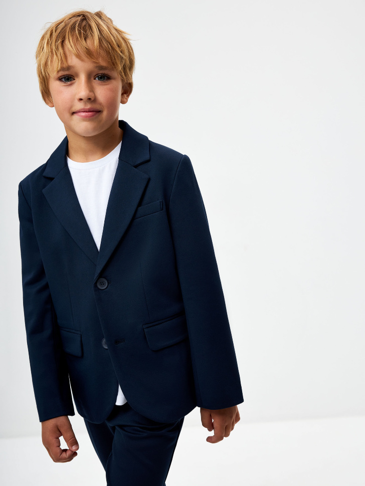 Школьный пиджак для мальчиков пиджак двубортный на пуговицах с лацканами синий button blue teens line 164 84 69 xs