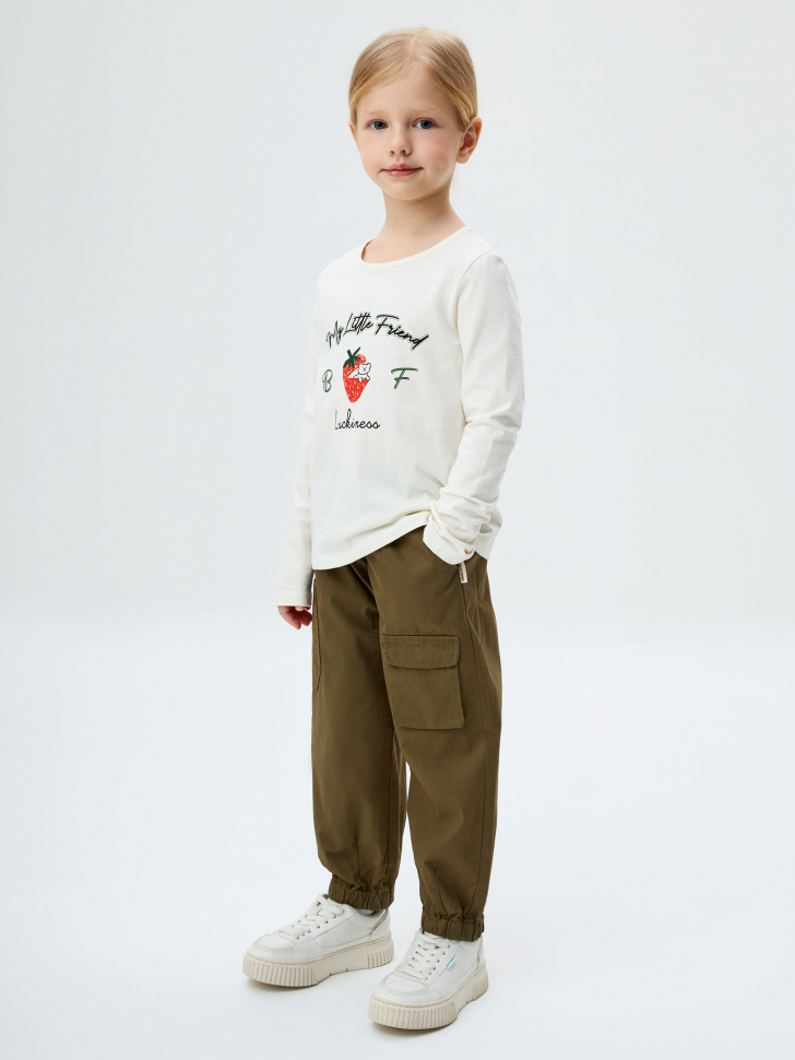Хлопковые брюки карго для девочек костюмные брюки с карманами карго