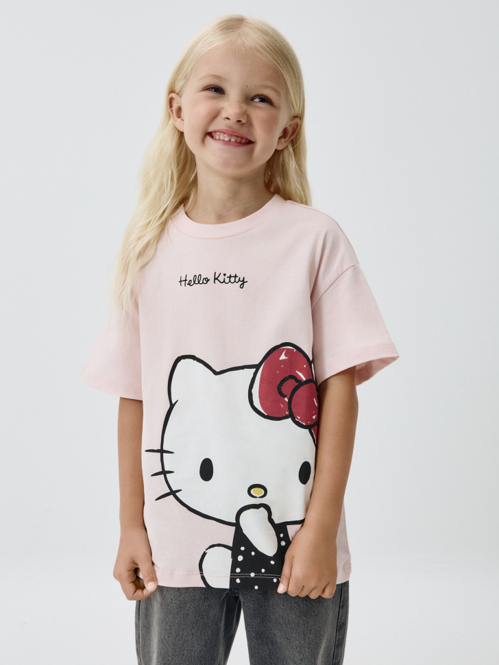 Пижамная футболка с принтом Hello Kitty для девочек