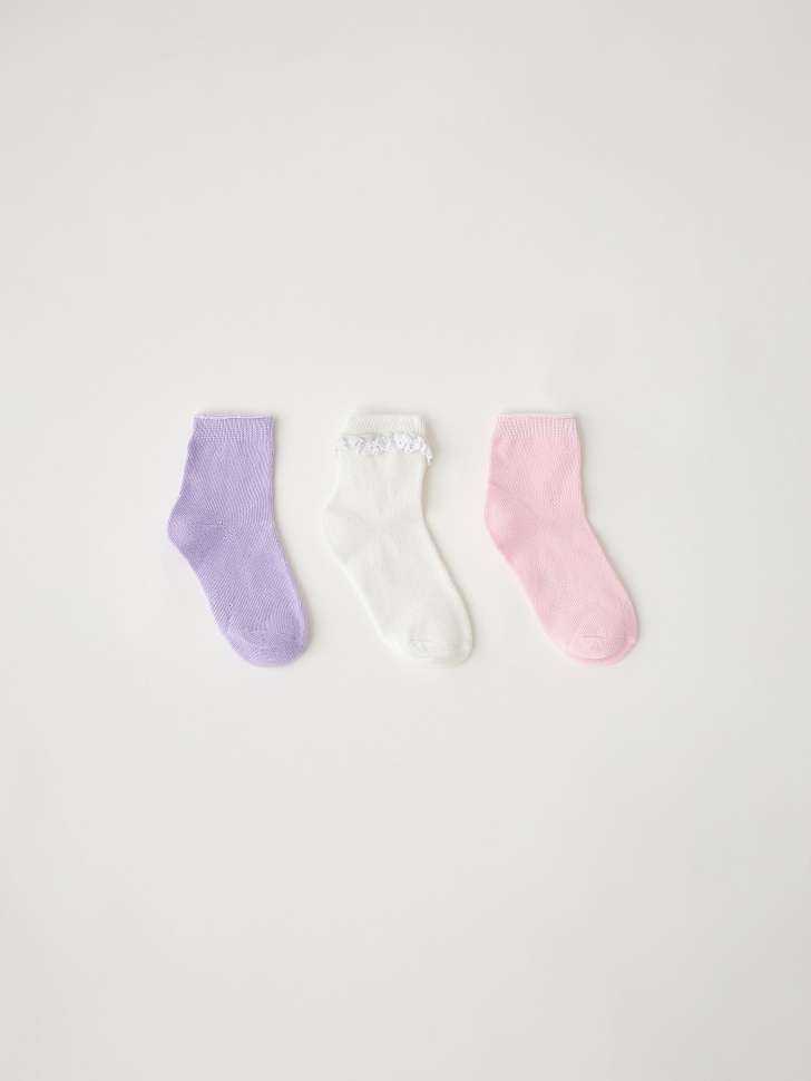 Набор из 3 пар носков для девочек (принт, 16-18) sela 4680168693984 - фото 1