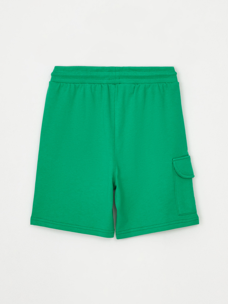 Трикотажные шорты с накладным карманом для мальчиков (зеленый, 122) sela 4640226011747 - фото 2