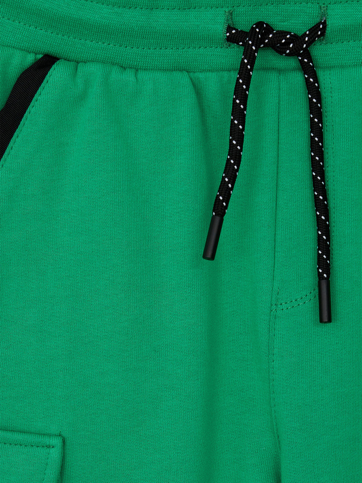 Трикотажные шорты с накладным карманом для мальчиков (зеленый, 122) sela 4640226011747 - фото 3