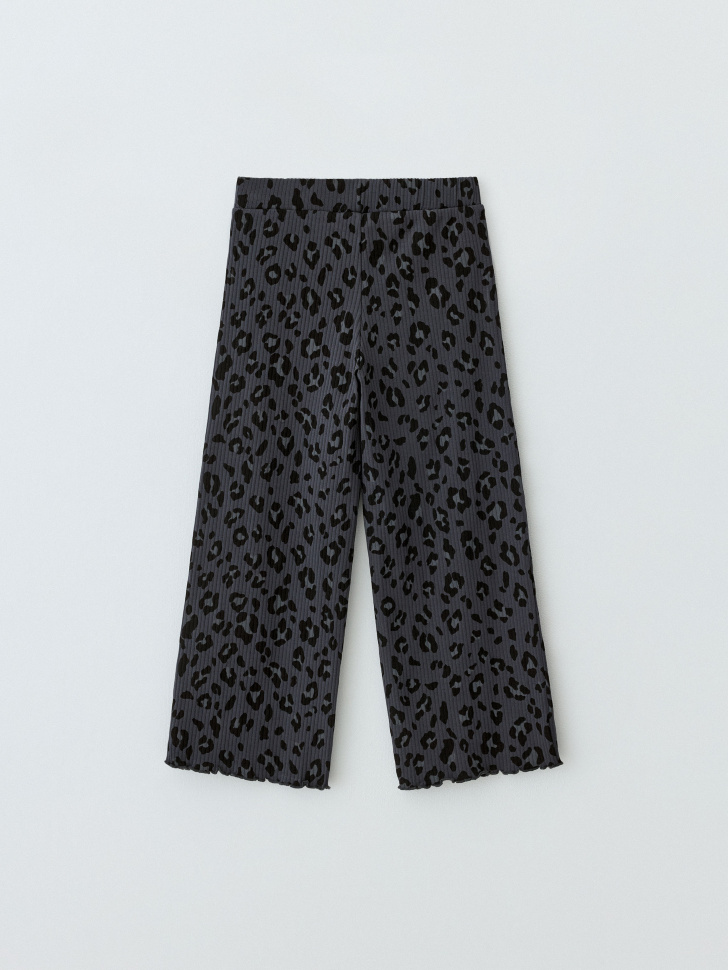 Широкие леопардовые брюки для девочек - фото 4