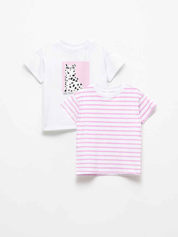 Набор из 2 футболок для девочек (белый, 104) sela 4680129772215 - фото 2