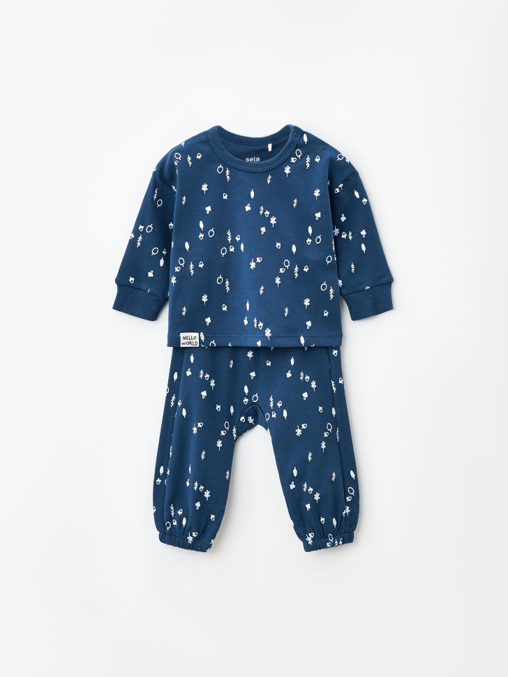 Пижама с принтом для малышей - фото 1