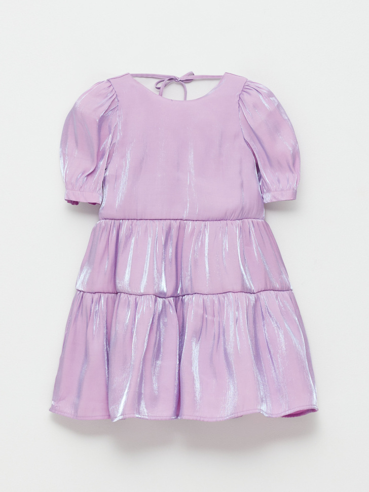 Ярусное платье с эффектом металлик для девочек (розовый, 152) sela 4680129415372 - фото 2