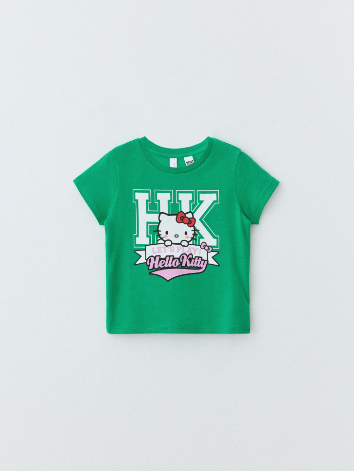 Футболка с принтом Hello Kitty для девочек. Фото №3