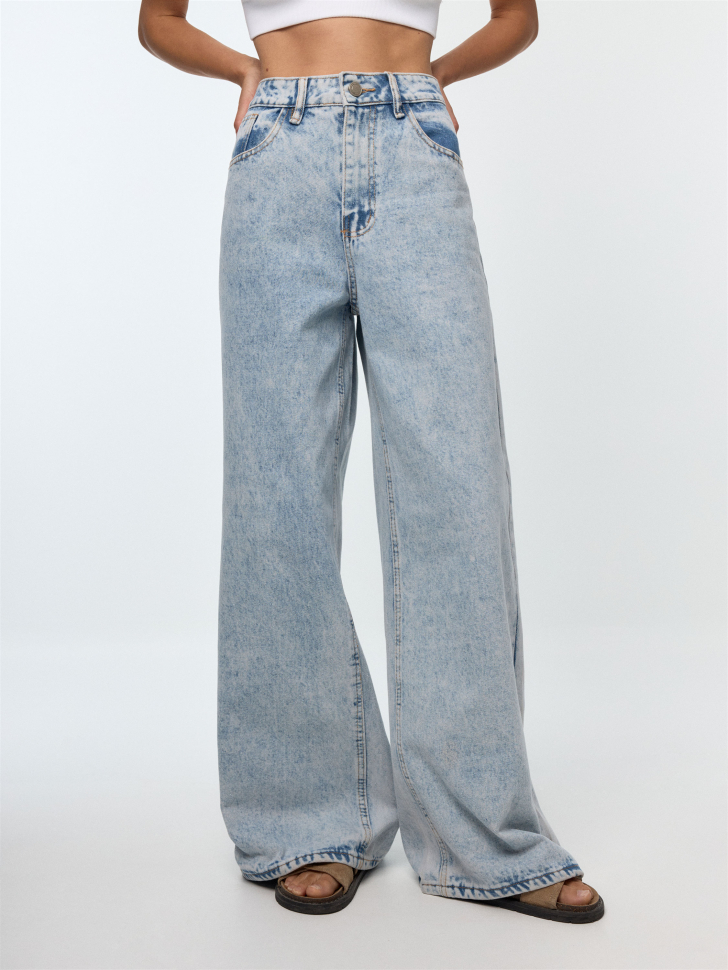 Винтажные джинсы Wide Leg с блестками - фото 2