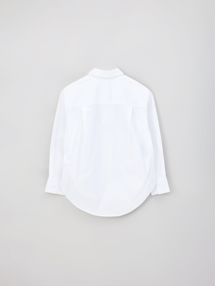 Белая блузка оверсайз для девочек - фото 5