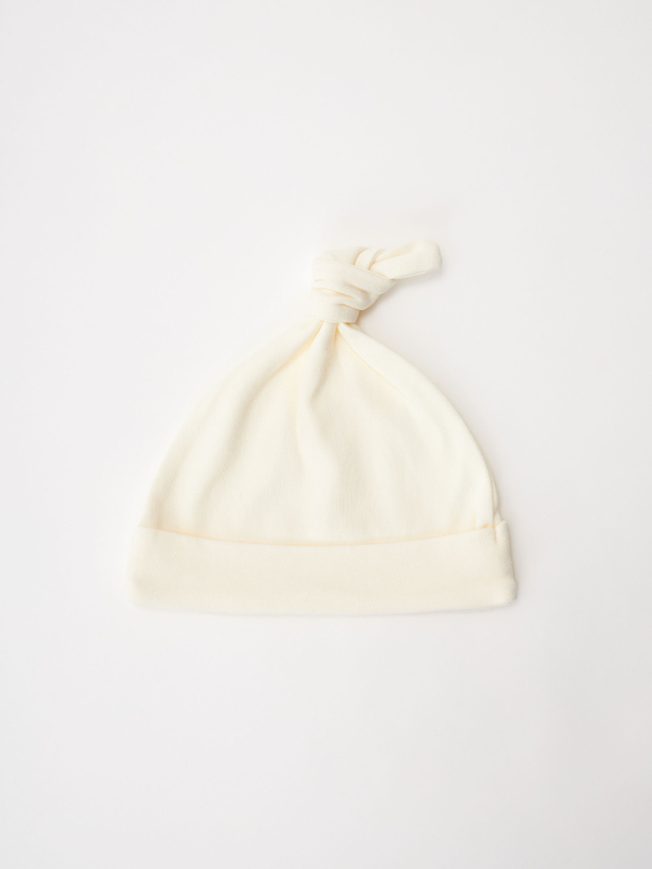 Трикотажная шапка с узелком для малышей