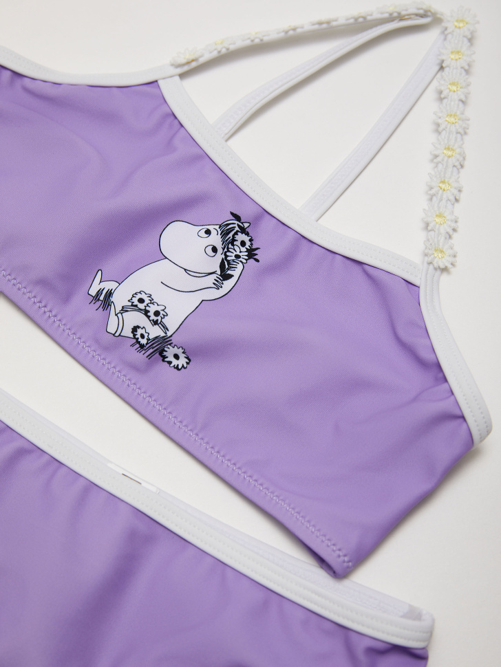 Раздельный купальник с принтом Moomin Муми Тролль для девочек (фиолетовый, 104-110) sela 4680129516482 - фото 2