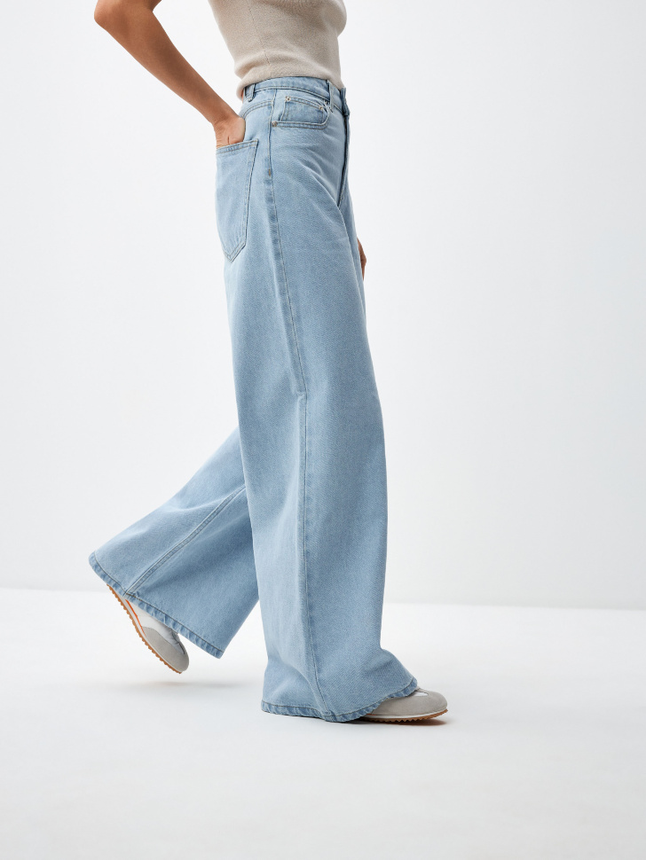 Широкие джинсы (синий, S) sela 4680129374594 - фото 4