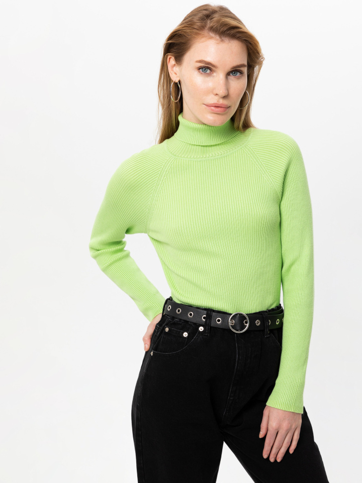 свитер женский (зеленый, S) sela 4603375049610 - фото 2