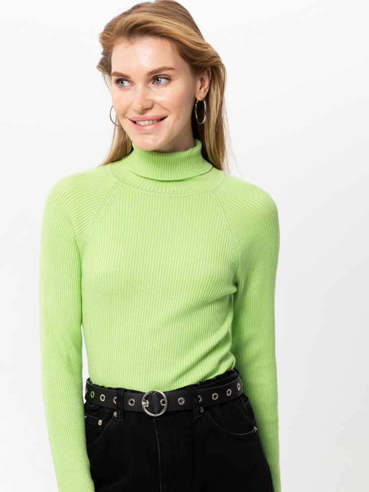 свитер женский (зеленый, L) sela 4603375049634 - фото 4