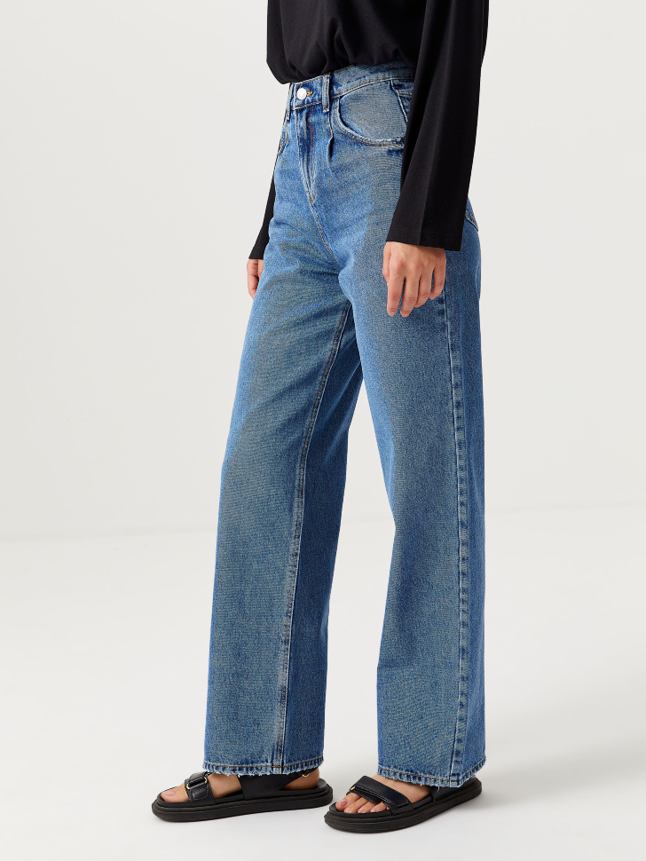 Широкие джинсы с защипами (синий, S) sela 4640078616671 - фото 3