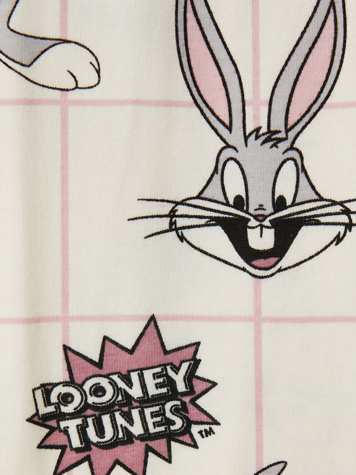 Леггинсы с принтом Looney Tunes для девочек (белый, 110/ 5-6 YEARS) sela 4680129250911 - фото 3