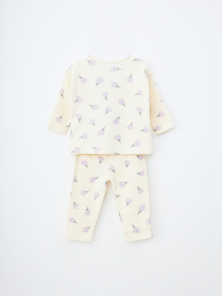 Трикотажная пижама с принтом для малышей - фото 2