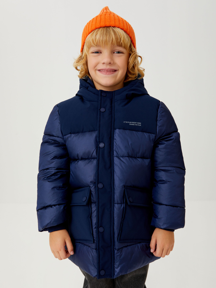 Комбинированная куртка для мальчика (синий, 116/ 6-7 YEARS)
