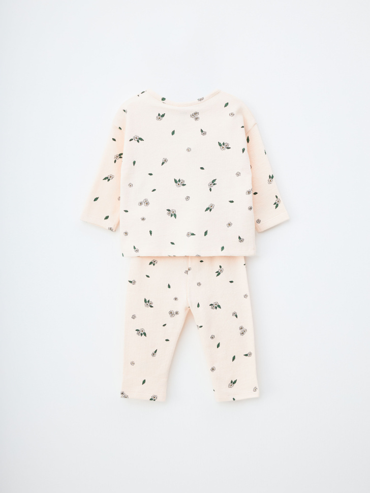 Трикотажная пижама с принтом для малышей - фото 4