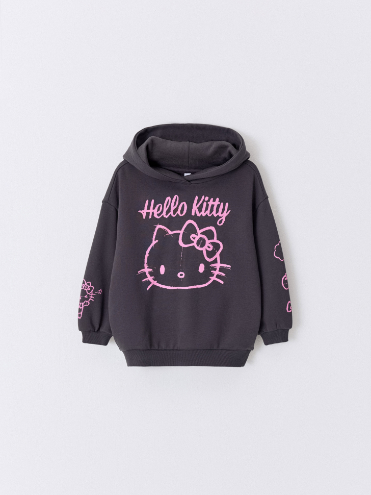 Худи с принтом Hello Kitty для девочек. Фото №4