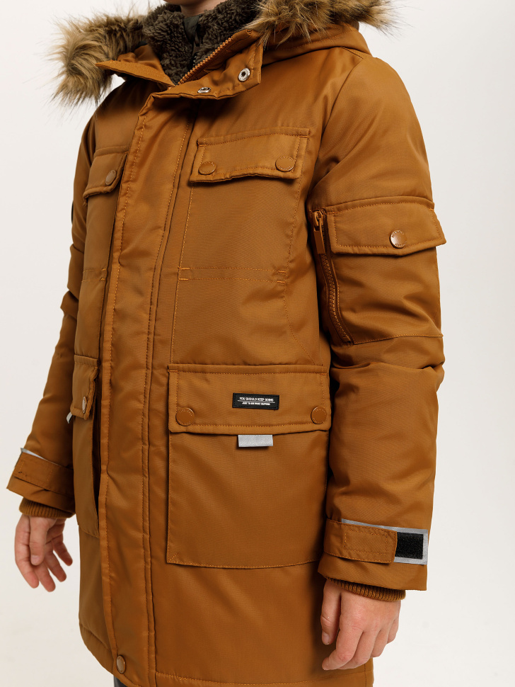 куртка для мальчиков (коричневый, 122/ 7-8 YEARS) sela 4640078091591 - фото 3