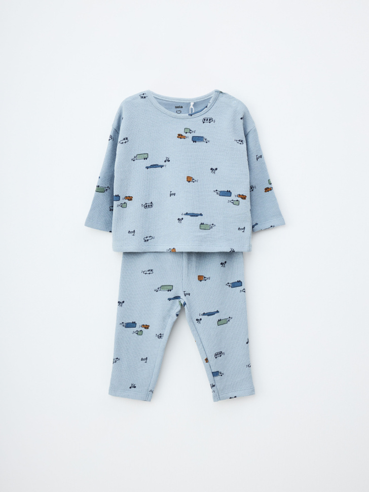 Пижама с принтом для малышей - фото 1
