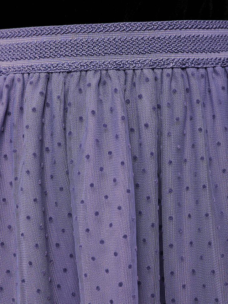 Юбка миди с вышивкой плюмети (синий, XS) sela 4603375325547 - фото 3