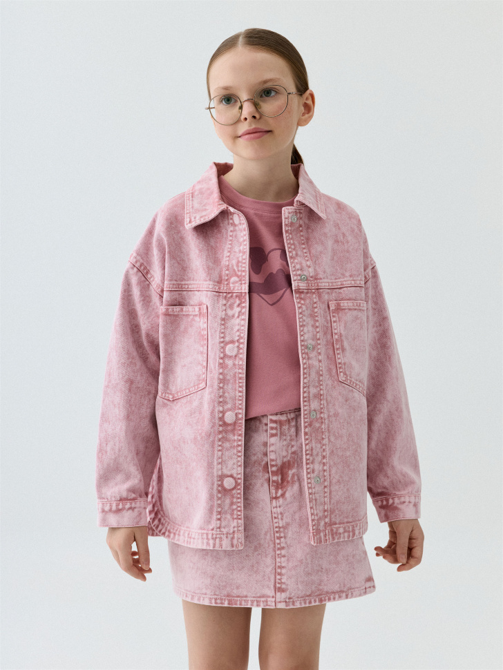 Джинсовая куртка-рубашка для девочек - фото 6