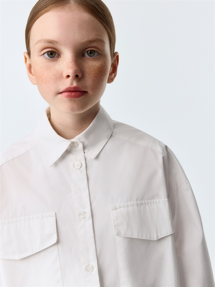 Хлопковая рубашка для девочек - фото 2