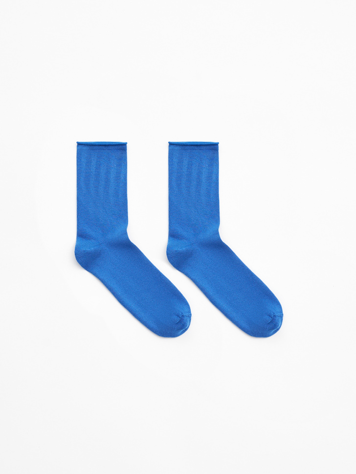 Высокие носки из модала (синий, 23-25) sela 4680168509858 - фото 1