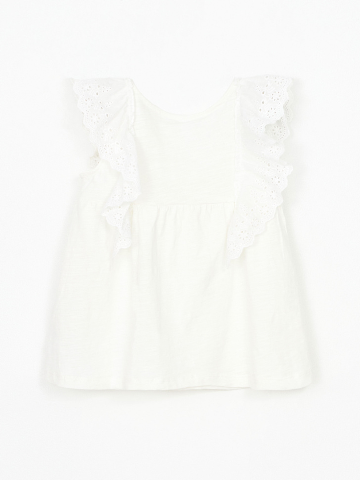 Блузка с оборками для девочек (белый, 92) sela 4680168716072 - фото 6