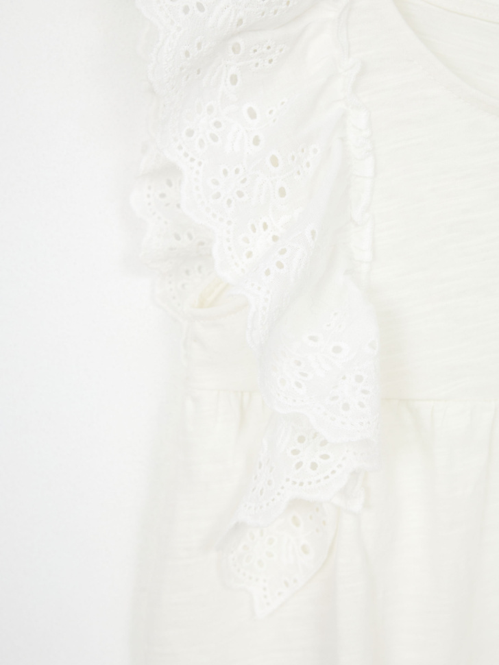 Блузка с оборками для девочек (белый, 92) sela 4680168716072 - фото 7