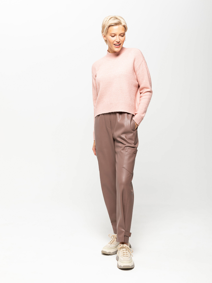 свитер женский (розовый, M) sela 4603375099929 - фото 2