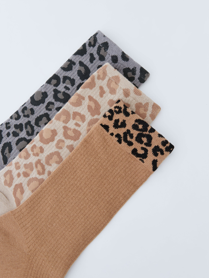 Набор из 3 пар леопардовых носков - фото 2