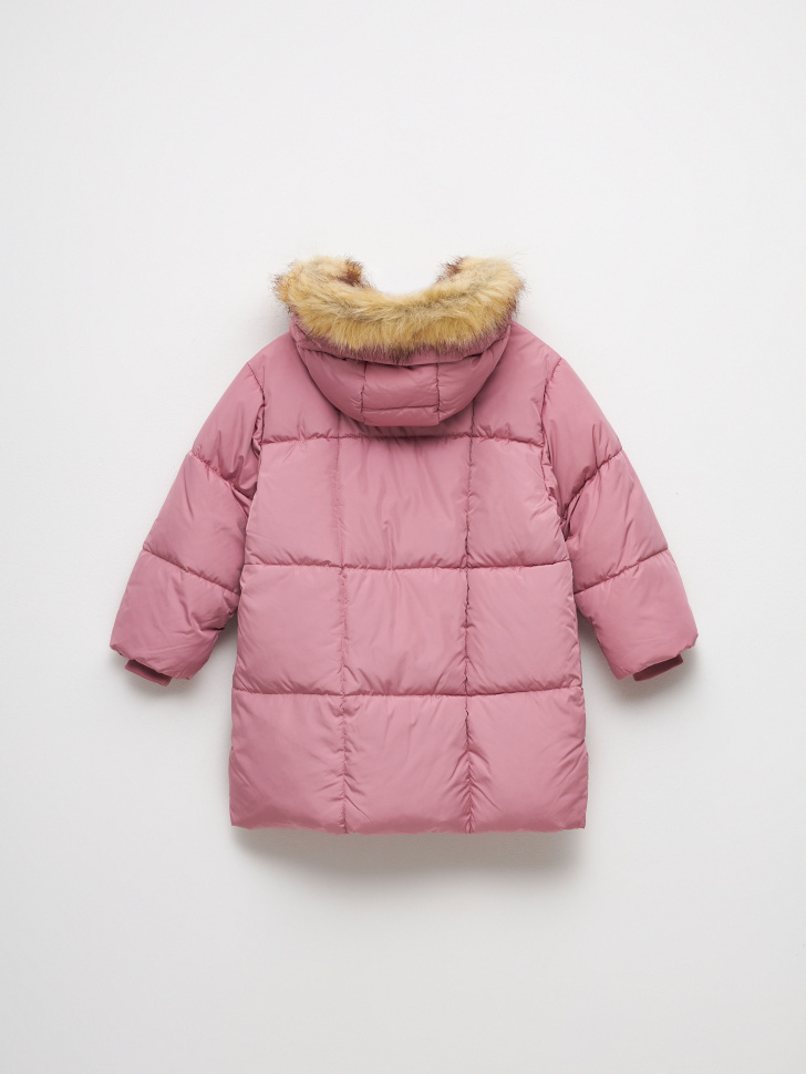 Зимний стеганый пуховик для девочек (розовый, 110) sela 4680129451103 - фото 3