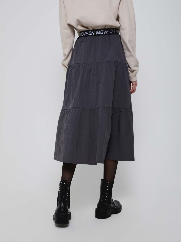 Нейлоновая юбка миди (серый, XS) sela 4603375375900 - фото 5