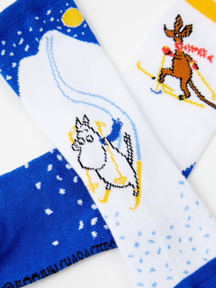 Набор из 2 пар носков с принтом Moomin Муми Тролль для девочек (принт, 16-18) sela 4680129127466 - фото 2