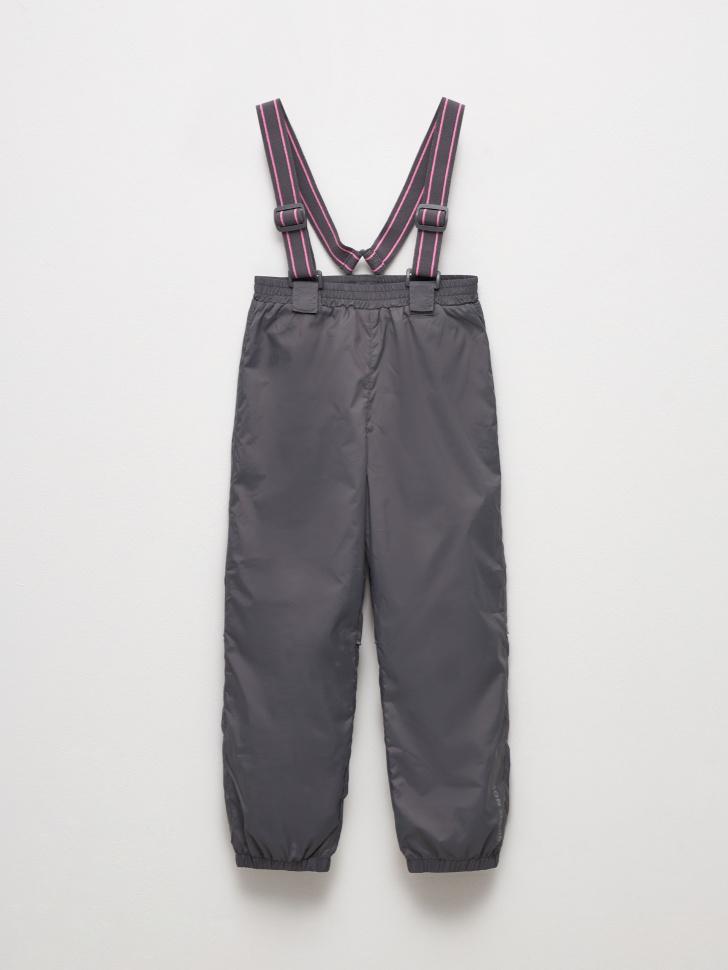 Детские утепленные брюки на лямках (серый, 98) sela 4680129707224 - фото 2