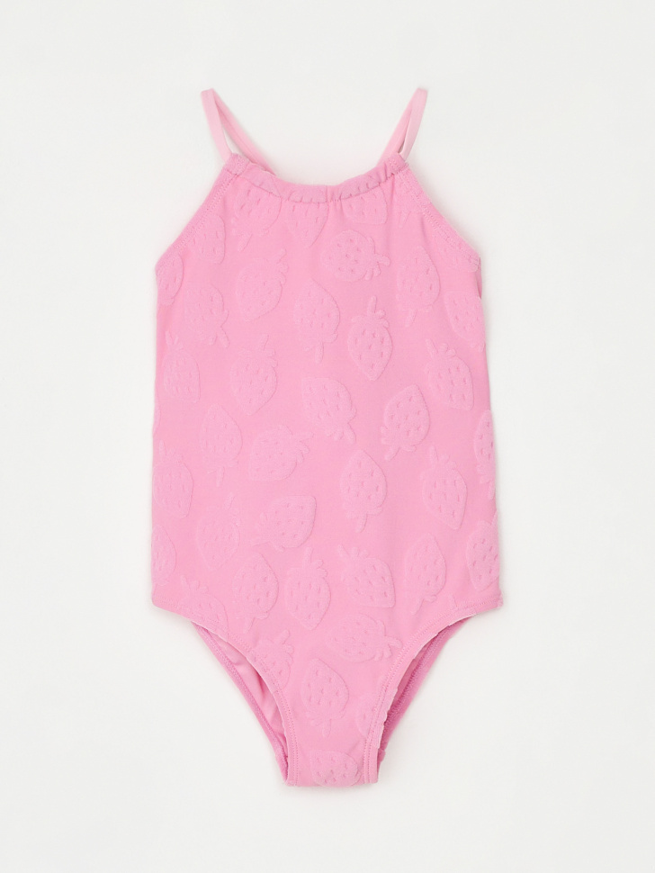 Слитный купальник с объемным принтом для девочек (розовый, 92-98) sela 4680168327278 - фото 1