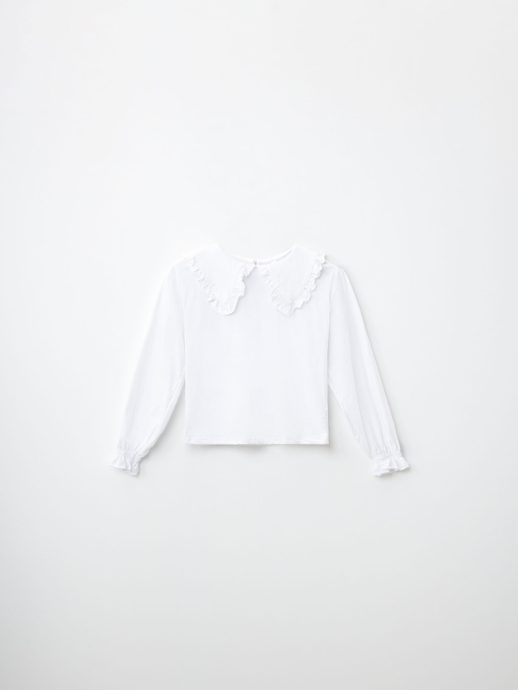 Трикотажная блузка с пышными рукавами для девочек - фото 3