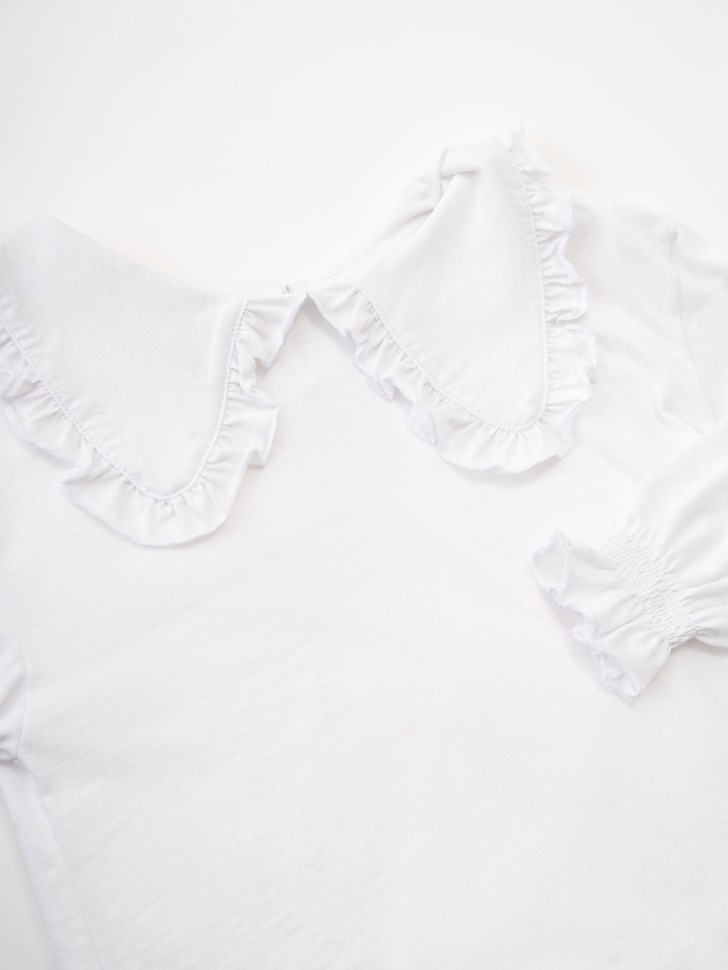 Трикотажная блузка с пышными рукавами для девочек - фото 4
